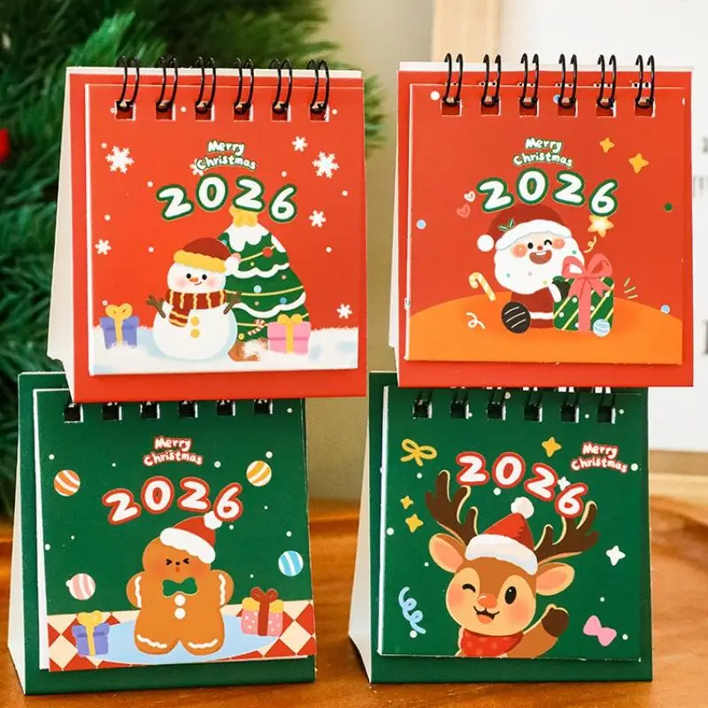 

2026 Cute Christmas Calendar Mini Cartoon Desk Calendar Portable Pocket Calendar Schedule Desktop Decoration Christmas Gifts