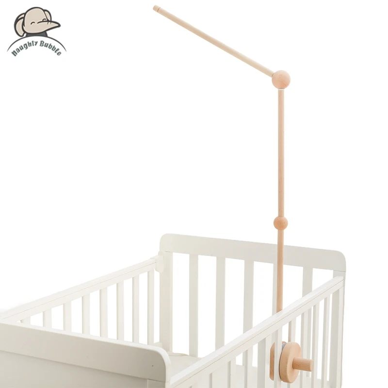 Hochet en Bois pour Bébé de 0 à 12 Mois, Version Améliorée, Mobile sur le Lit, Boîte à Musique pour Nouveau-Né, Cloche de Lit, Support, CPull