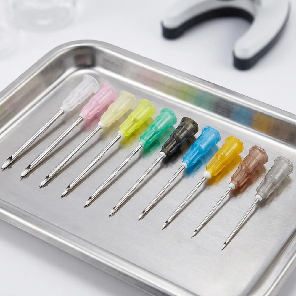 25 spitze Injektionsnadeln mit transparenten Kappen, Klebstoffdosierer, Klebewerkzeuge, einzeln verpacktes Spritzenzubehör – Detail 5