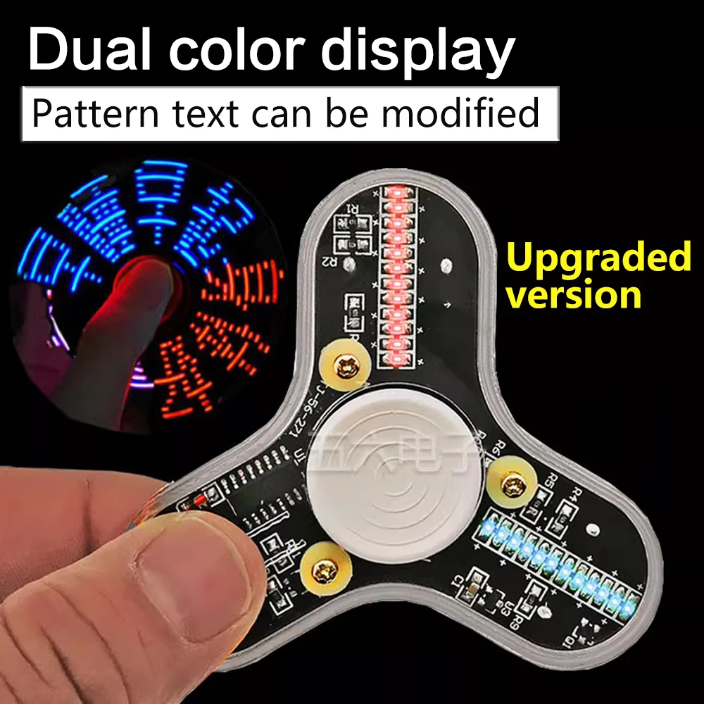 LED Fidget Spinner Luminous Display Trójłuskowy cyfrowy żyroskop Elektroniczny zestaw spawalniczy do produkcji DIY