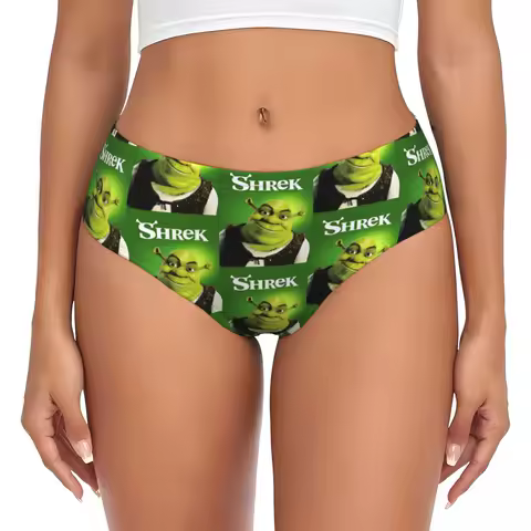 Custom Women's Cartoon Comedy Film Shrek Panties Underwear Female Soft Disney Anime Funny Kawaii Briefs Underpants