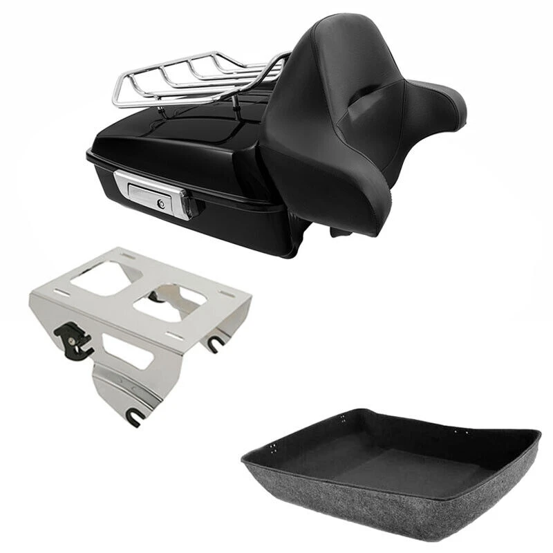 Chopped Pack Trunk Solo Mount Rack Fit For Harley Tour Pak Road King Glide 2014-2023