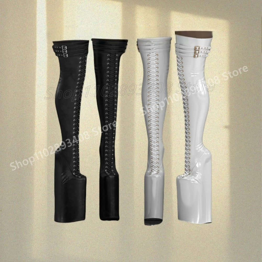 

Wedges High Heel Platform Cross Tied Long Boots Thick Soled Belts Strap Sexy Hot Cosplay 2025 Women Shoes Summer Para Mujere