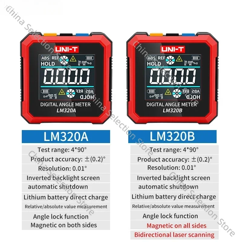 Digital Display High Precision Inclinometer Electronic Belt Strong Magnetic Quantity Angle Laser Small Level LM320A/B