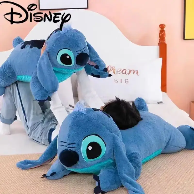 45/60/80cm Stitch Disney Doll Plush Toys Lilo&Stitch Plush Stuffed Doll Soft Pillow Prone Posture Dark/Light Blue Cute Gift Toys