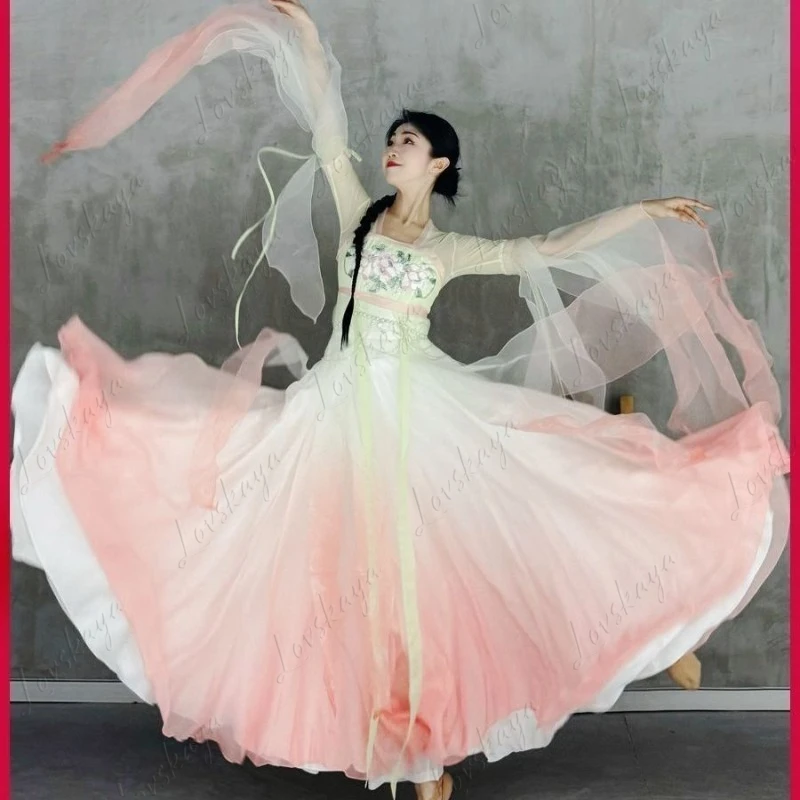 

New Classical Dance Chinese Classical Practice Dance Performance Clothes Elegant Fairy Gas Gauze