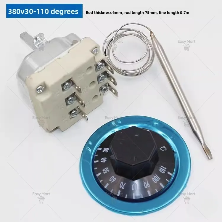 380V Thermostat 30-110 Degrees 50-300 Degrees, Knob Temperature Control Switch, Three-phase Electric Temperature Controller