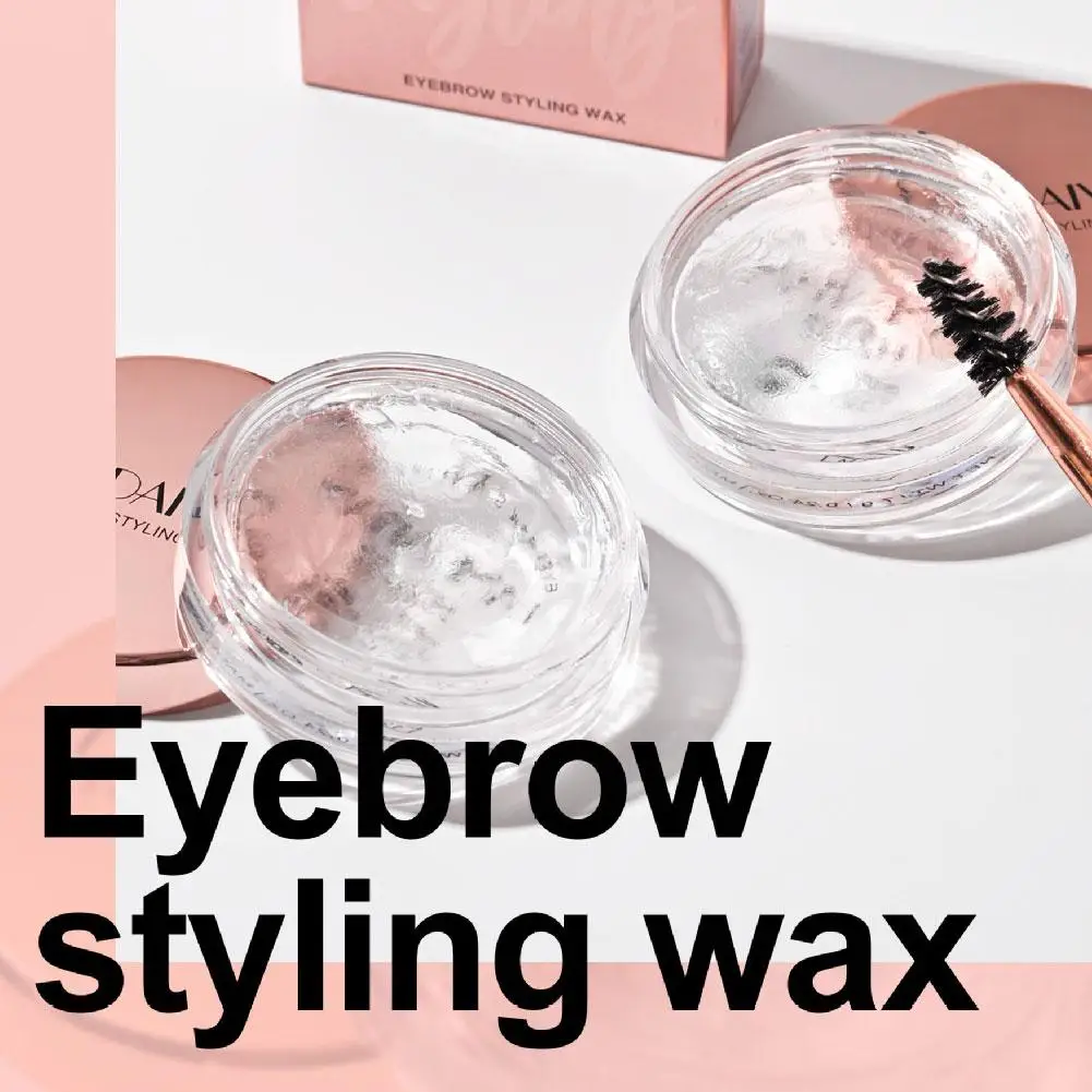 Pomada transparente para cejas, Gel fijador de cera con cepillo, cosméticos, maquillaje