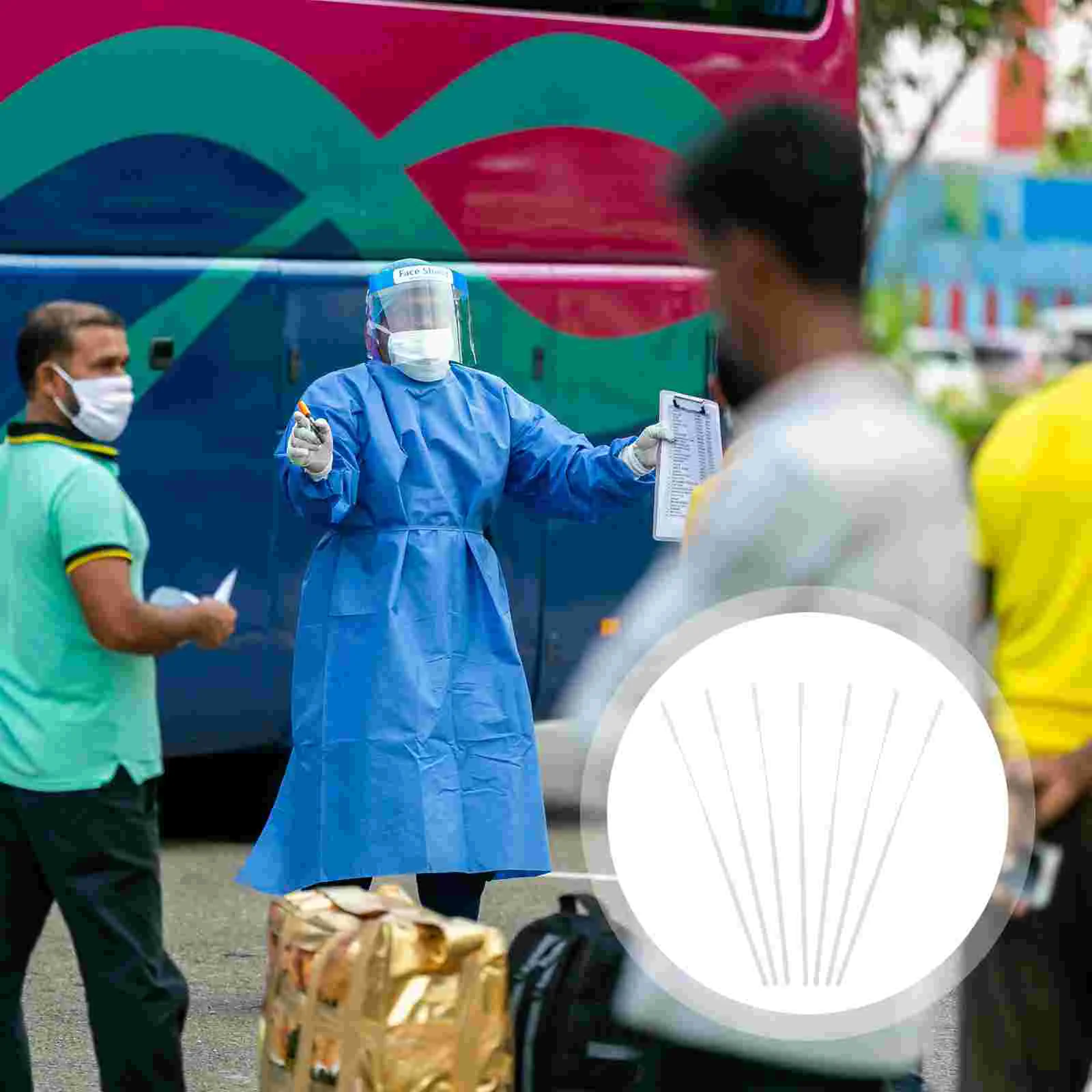 20 piezas de toallitas flocadas desechables, hisopos de recolección, palo de muestreo, palos de un solo uso para espécimen genealógico