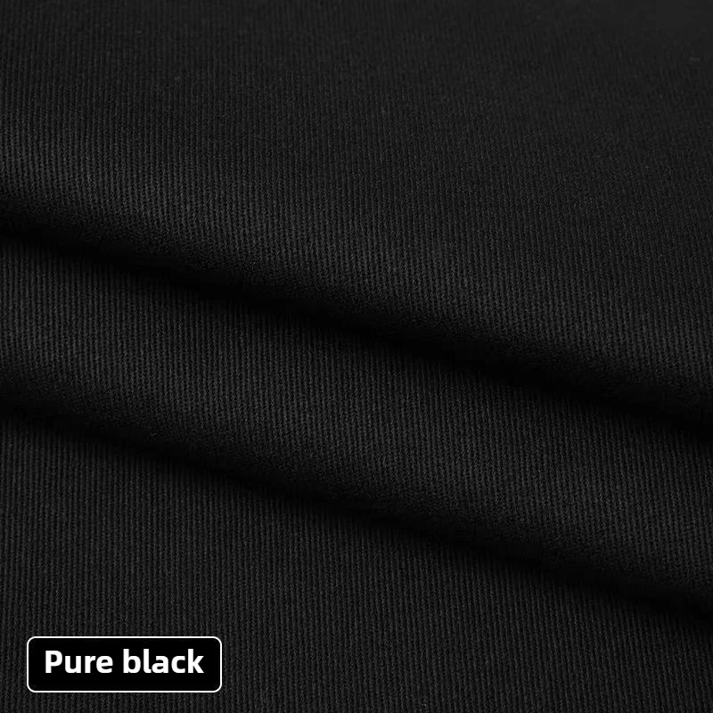 Plain Jeans Fabric Stretch By The Meter for Dresses Pants Clothing Sewing Medium Thick Polyester Jacket Denim Cloth Soft Black