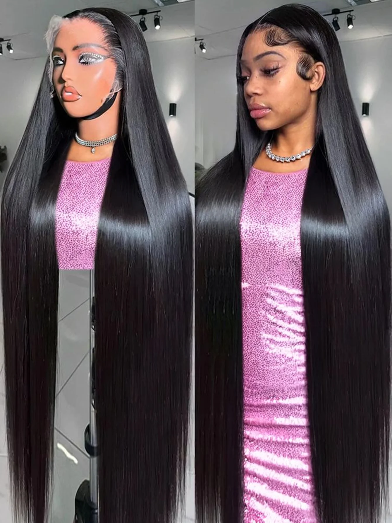 38 40 بوصة شعر طبيعي مفرود باروكة 13x6 HD شفافة الدانتيل الباروكات الأمامية 200 الكثافة البرازيلي ريمي قبل قطعها باروكة من شعر طبيعي