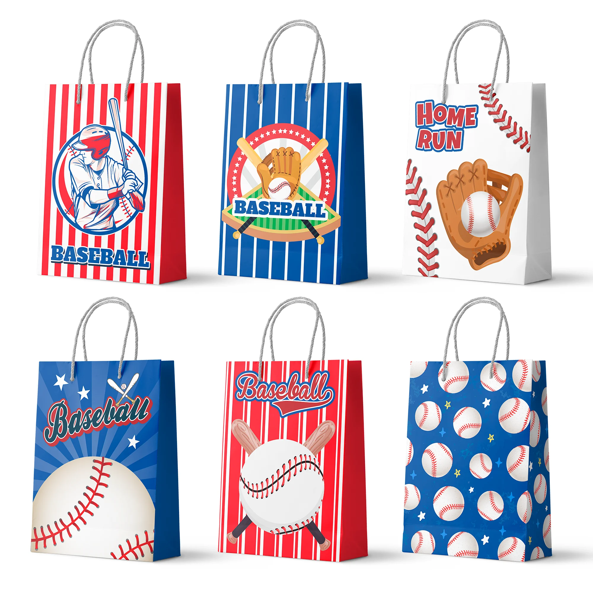 Baseball Gift Bags, 24pcs Baseball Party Favor Bags Baseball Goodie Bags Baseball Treat Bags Baseball Candy Bags for Kids party