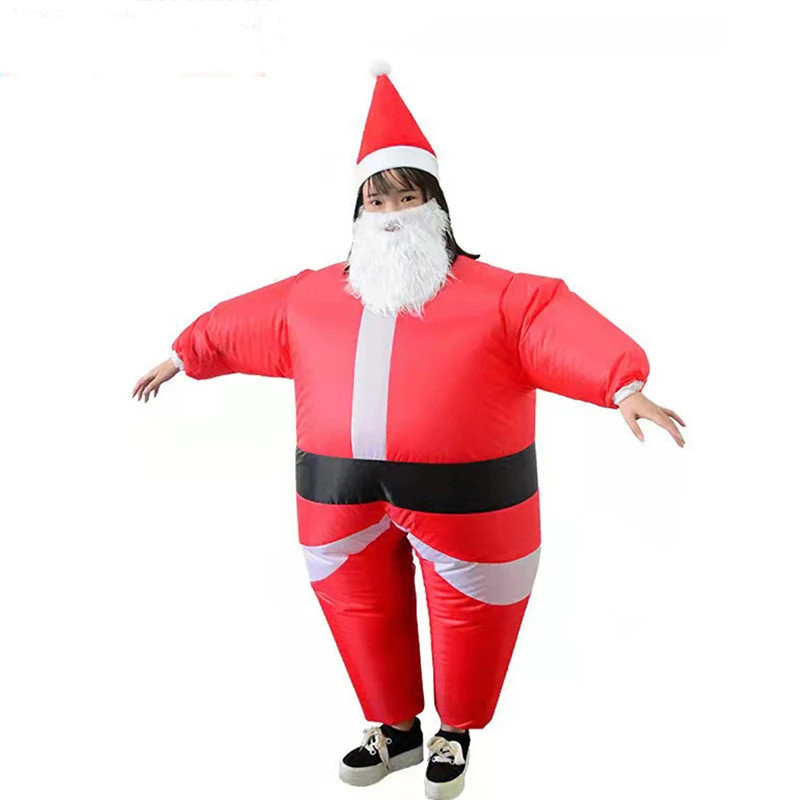 Christmas Funny Inflatable Costumes Gingerbread Man Santa Claus Elk Snowman Tree Penguin Adult Kid Halloween Carnival Party