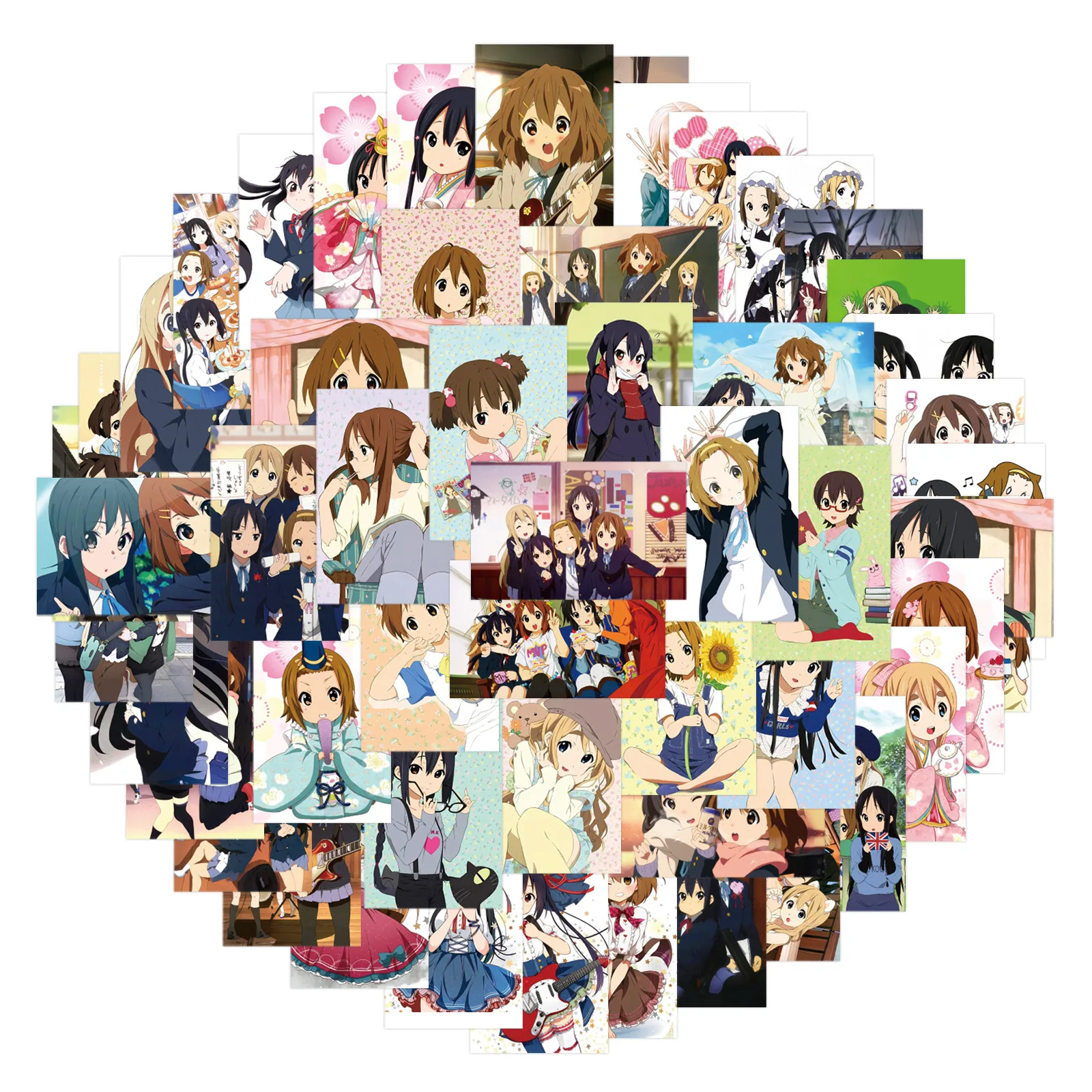 80PCS Cute Anime K-ON！Poster Stickers Cartoon Kawaii Girl Decal Graffiti DIY Notebook Guitar Diary Car Waterproof Sticker