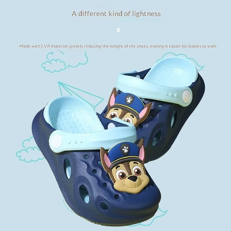 Paw Patrol Chase Clogs | Adorable 3D Dog + Nature Decor | Adjustable Strap | Breathable EVA Slippers for Toddler Boys image 3