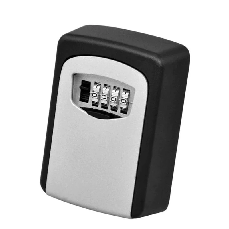 Wall Mounted alumínio liga chave armazenamento seguro Lock Box, intempéries, 4 combinação de dígitos