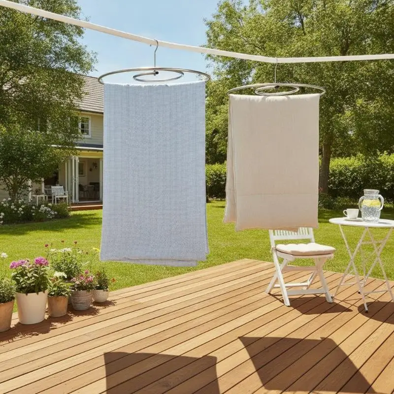 Spiral Laundry Drying Rack Space Saving Fast Even Drying For Bed Sheets Quilt Covers Home Balcony Outdoor Use