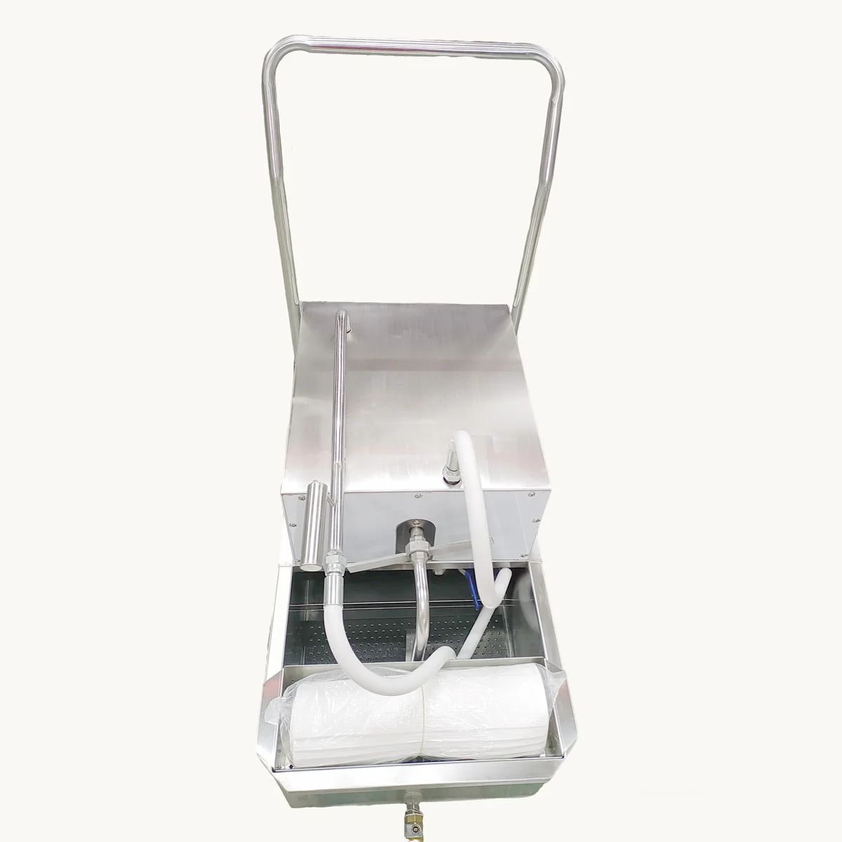Deep Fryer Filter Machine Stainless Steel Commercial KFC Cooking Deep Fryer Oil Filter Cart with Foldable Handle