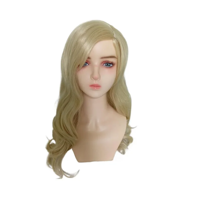 Movie Witch Glinda Cosplay Wig Anime Golden Long Curly Hair Sexy Big Wavy Curls Suitable for Matching with Halloween Costume