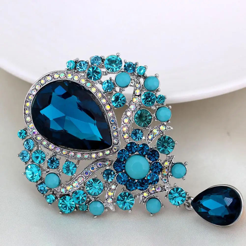 Stylish Brooch Pin  All Match Water-drop Shape Bag Brooch  Electroplated Long Lasting Party Jewelry Brooch