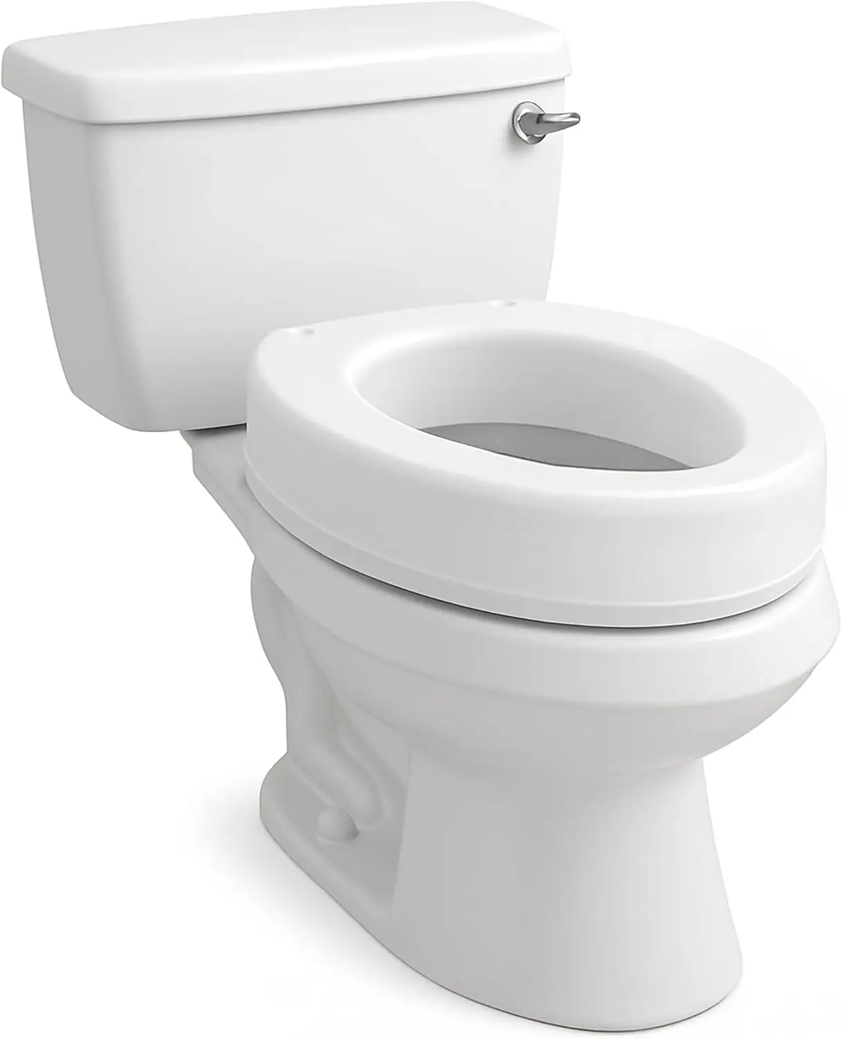 

Toilet Seat Riser, Elongated Raised Toilet Seat Adds 3.5 Inches To Toilet Height, for Assistance Bending or Sitting, 300 Pound