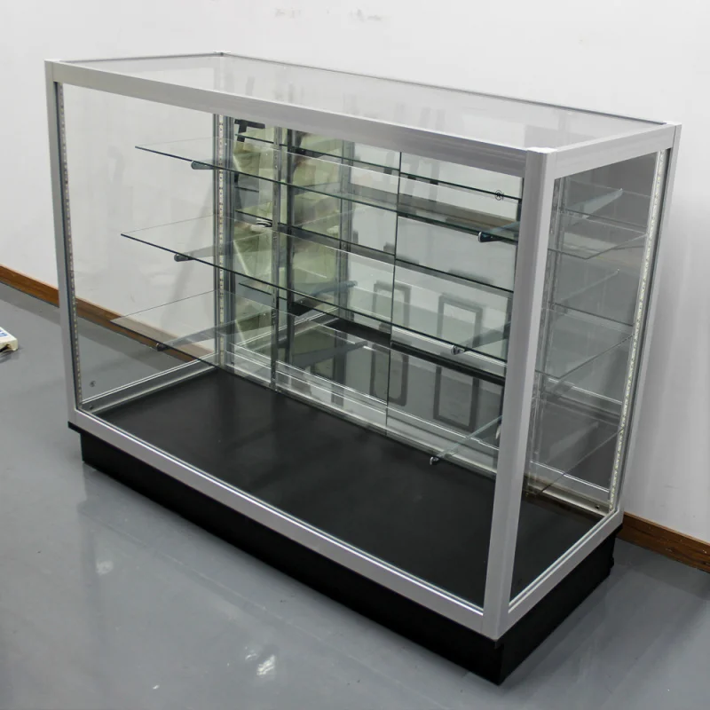 custom.Customized KEWAY Adjustable Layer Glass Cabinet For Smoke Shop