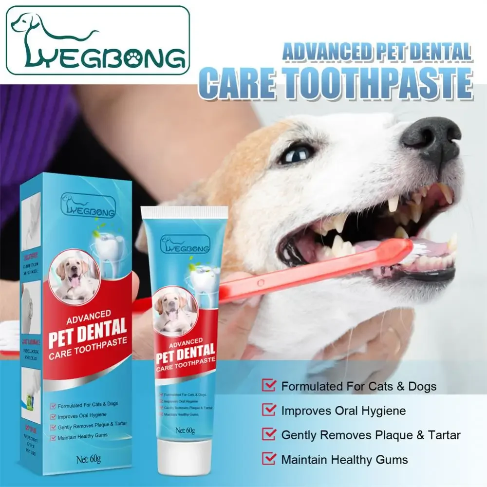 YEGBONG Pet Toothpaste Edible Formula Tartar Control Freshens Breath Gentle Oral Cleaning for Dogs Cats All Breeds Daily Use