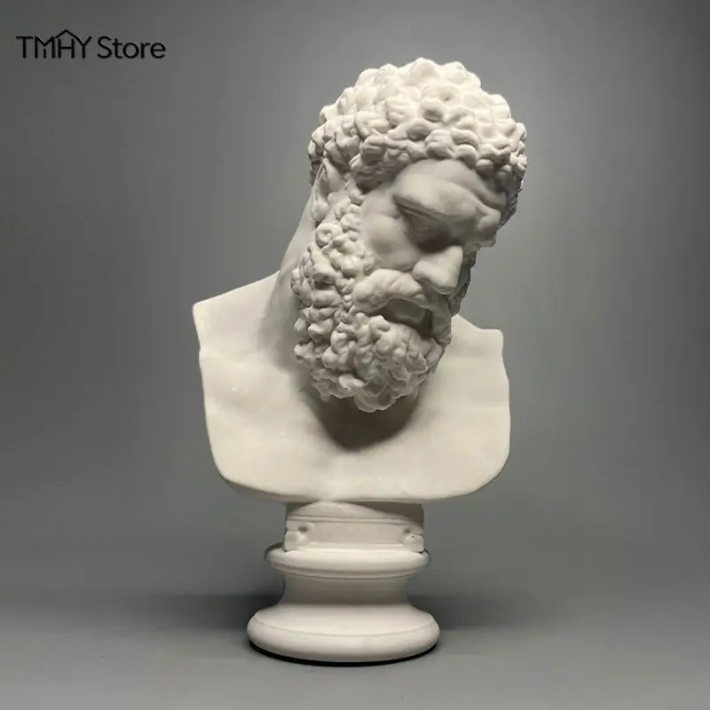 Busto de yeso de Hércules, estatua de mitología griega, figura decorativa para estantería, escultura romana estética, modelo de dibujo, accesorios de escritorio