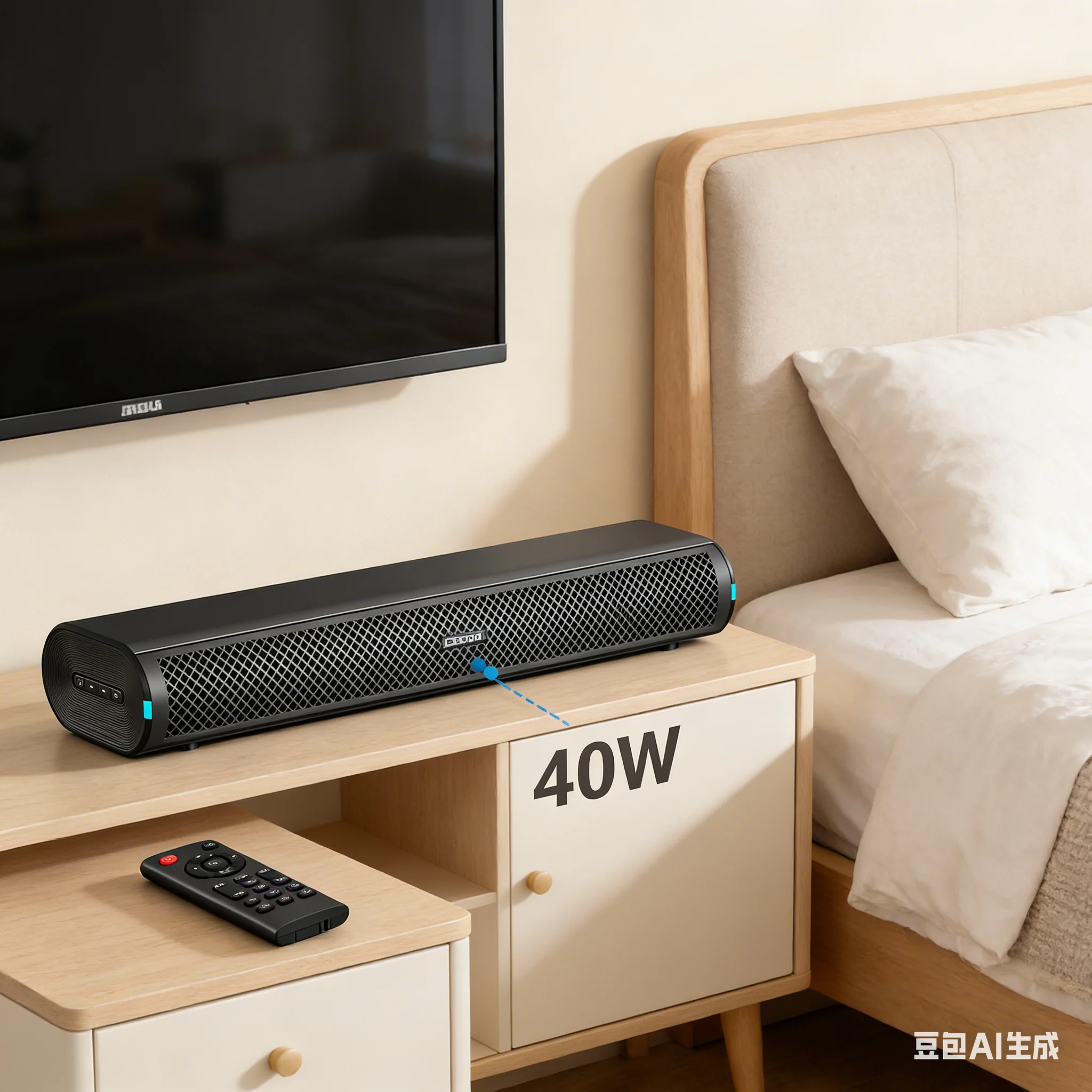 

Home Theater Soundbar 40W,Bluetooth Speaker with Multiple Inputs,3 Sound Modes,Remote Control,Compatible with Smart TV,PC,Phone
