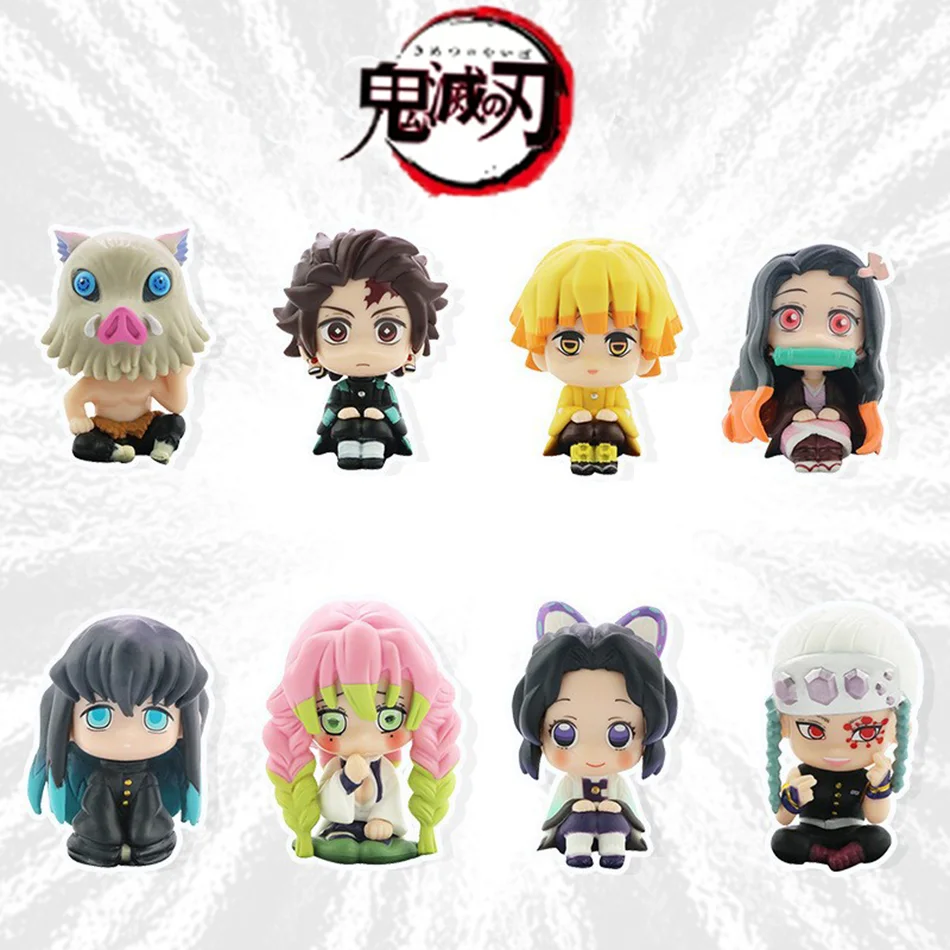 

Hot Sale Anime Demon Slayer Tanjiro Kamado Nezuko cartoon figure PVC model ornament