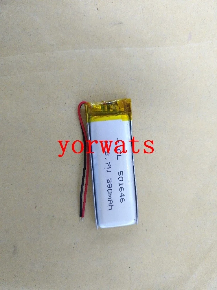 Nieuwe Hot Een oplaadbare Li-ion cel 3,7 V lithium-polymeerbatterij 501646 051646   380mAh videorecorder rijden