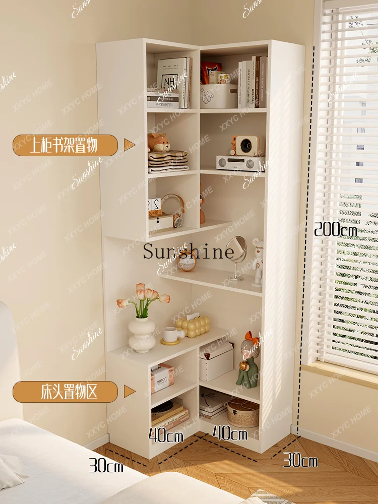 Cream wind bedside household bedroom corner bookcase shelf small apartment children's room storage  FT