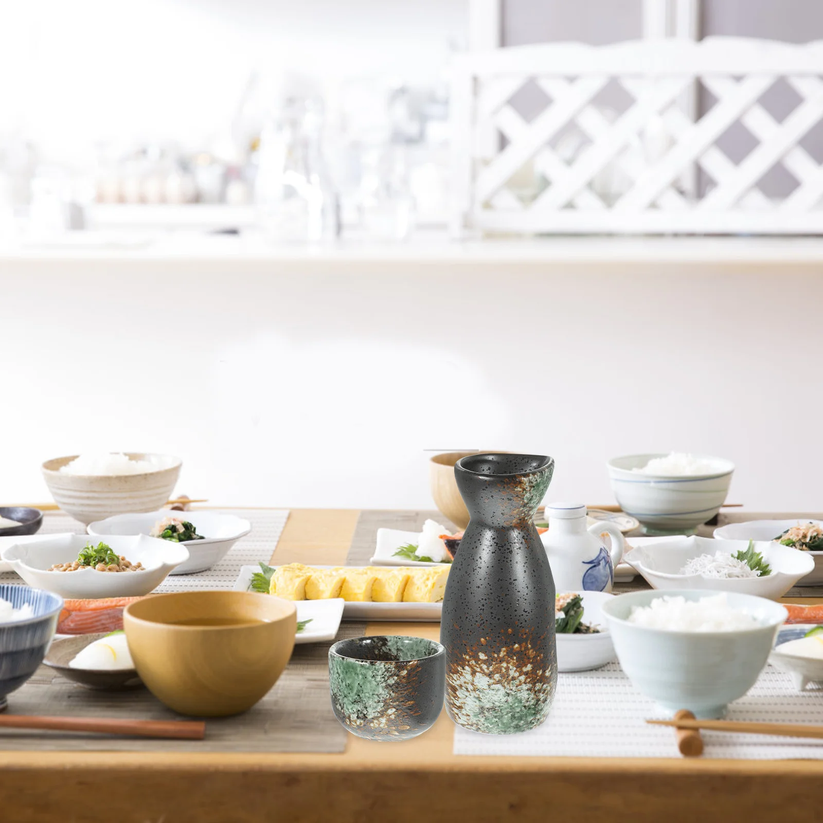 

1Set Japanese Style Sake Kettle Elegant Texture Smooth Comfortable Mood Enhancing Gift Japanese Sake Set Drinking Set