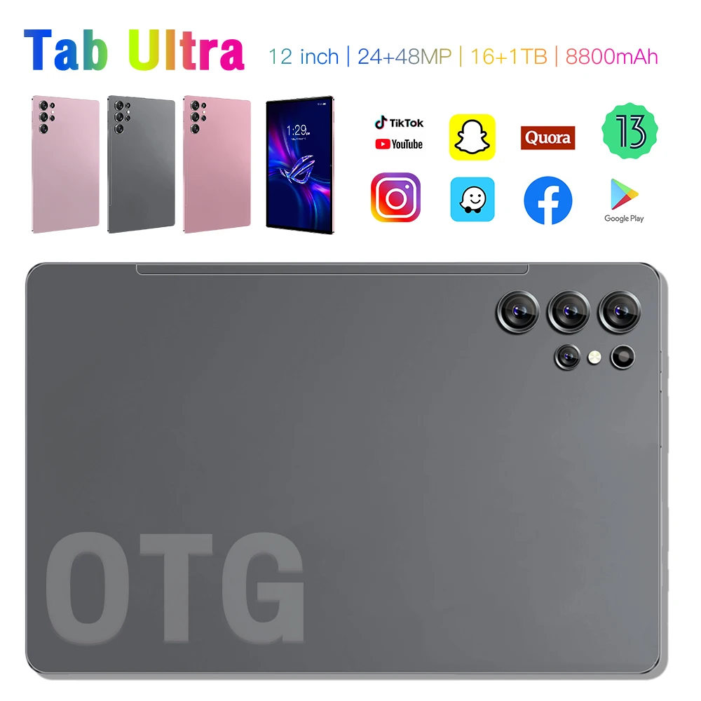 Tablet PC  16GB+1TB 12“ FHD Display 8800MAh Snapdragon 8 gen2 Android Tablet WIFI 5G Tab Ultra Learning Office Entertainment New