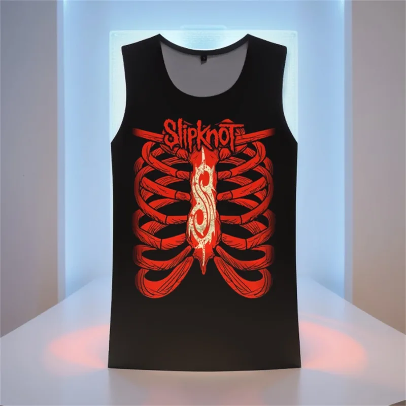 24/25 Latest Hot Punk Style Slipknot Band Summer Vest Sleeveless T-shirt Men's Children's Same Quick-drying and Comfortable