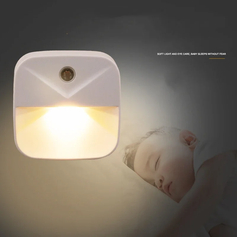 LED Night Light EU US Plug Wireless Light control Sensor Dusk-to-Dawn Night Lights For Baby Kids Bedside Bedroom Corridor Lamp