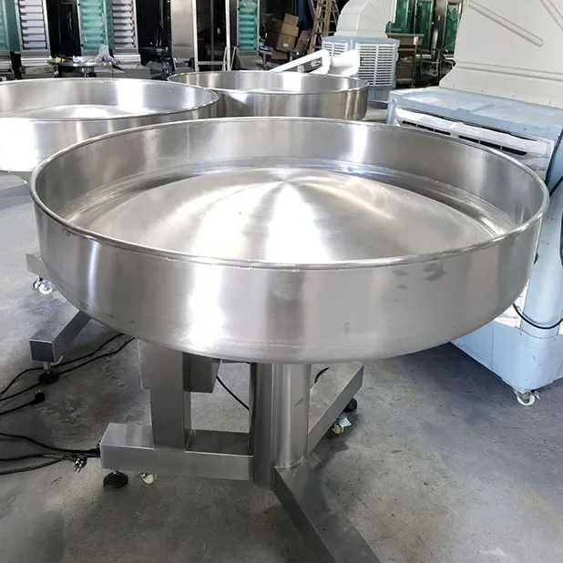 

High Quality 304 Stainless Steel 100cm Dia Accumulative Rotary Table for Feeding Bottle for Food Processing Lines