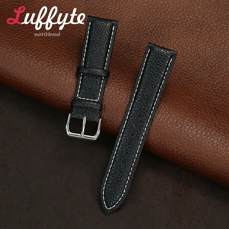 أحمر أسود أخضر أزرق وردي أبيض سوار معصم من الجلد 12 مللي متر 16 مللي متر 18 مللي متر 20 مللي متر 22 مللي متر استبدال سوار عادية النساء الرجال حزام المعصم