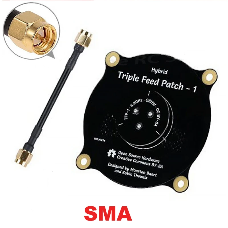 5.8GHz Triple Feed Patch Antenna SMA / RP SMA Directional Circularly Polarized Antenna for FPV Fatshark Goggles RC Drone