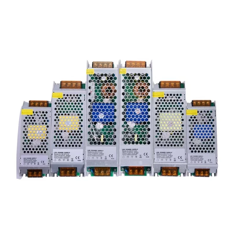 

Ультратонкий импульсный источник питания 110-240 В, 12 В, 24 В и 48 В, выходной световой короб с постоянным напряжением, светодиодная лента, силовой трансформатор