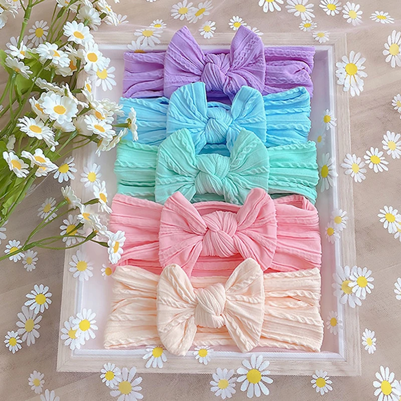 3Pcs/Set Cute Bowknot Baby Headband Turban Soft Elastic Baby Girls Hairband Newborn Hair Band Headwear Kids Hair Accessories