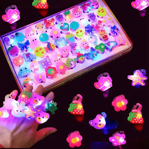 10/20PCS Glowing Ring Toy Kids Gift Birthday Party Favor Gift Friends Guest Giveaways Carnival Christmas Gifts Children Pinata