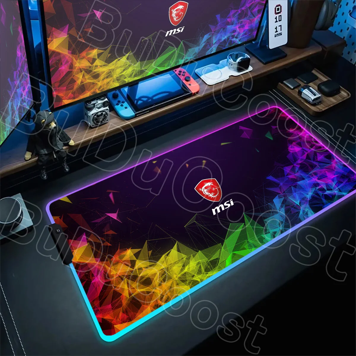 

RGB Game Laptop Backlight Keyboard Mat MSI HD Mousepad Gaming Speed Carpet XXL Colorful LED Luminous Table Pad Setup Accessories