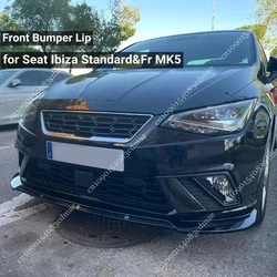 Front Bumper Lip Spoiler Splitter Lower Diffuser for Seat Ibiza Standard&FR MK5 6F KJ1 TSI TDI MPI TGI 2017-2024 Bodykit Tuning