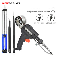 NEWACALOX  Electric Soldering Iron Kit EU Internal Heating Soldering Gun Handheld Automatically Send Tin Welding Tool Set