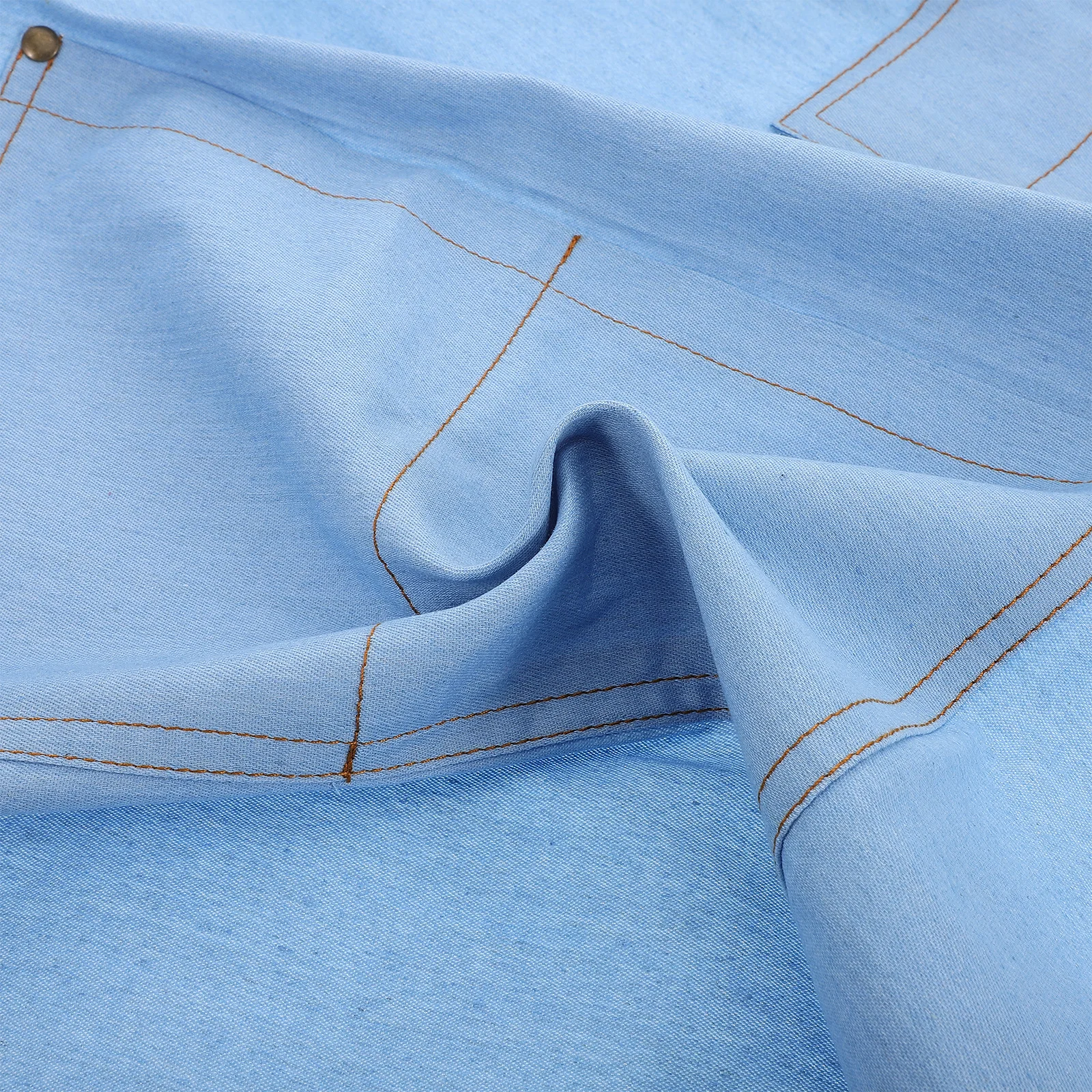 

Denim Women Stylish Kitchen Cooking Workwear With Pockets Adjustable Neck Strap Home Restaurant Hairstylist