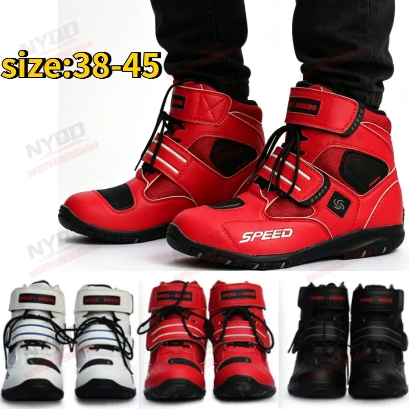 

Riding Shoes Motorcycle Men's Knight Short Boots Anti Slip and Anti Fall Motorcycle Shoes Four Season Edition