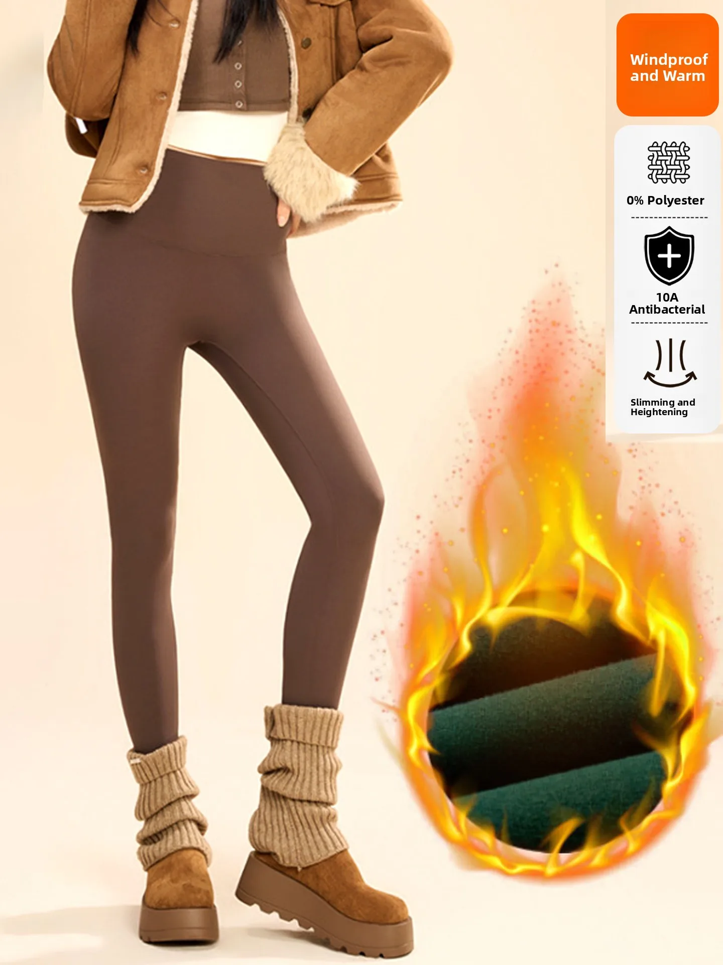 

High Waist Thiened Fce Yoga Pants Women's Outerwear Autumn Winter Warm Belly Tummy Control Butt Lifting Slim Fit Tights