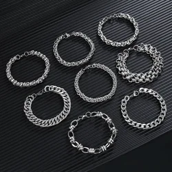 New 316L Stainless Steel DIY Chain Bracelet for Men Women Solid Metal Cable Hip Hop Luxury Emo Accessories Kpop Jewelry