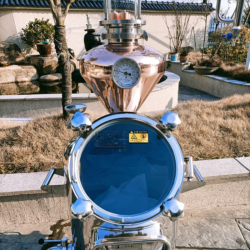 HOOLOO 120L طبقة واحدة التدفئة الكهربائية القياسية الروح المقطر مع خوذة النحاس عالية النقاء Moonshine لا تزال عدة ويسكي